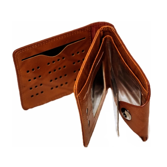 Dubai Souvenir Wallet Brown Leather Men Snap Closure - Picture 2 of 2